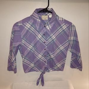 Vintage wrangler plaid crop top